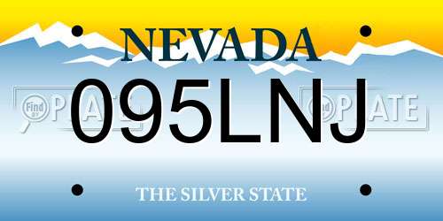 095LNJ Nevada License Plate