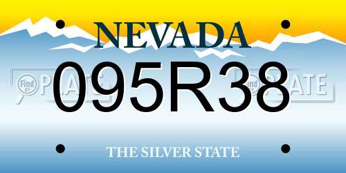095R38 Nevada License Plate