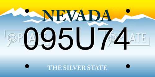 095U74 Nevada License Plate