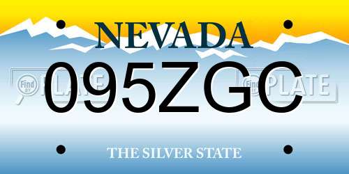 095ZGC Nevada License Plate