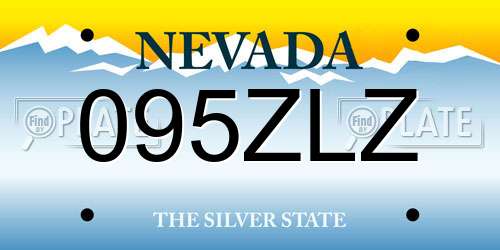 095ZLZ Nevada License Plate
