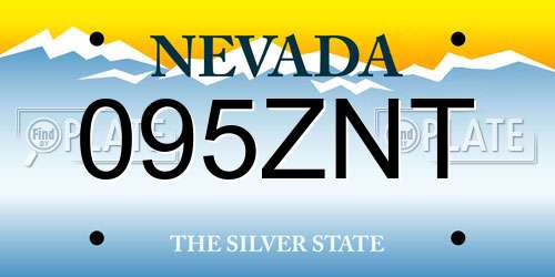 095ZNT Nevada License Plate