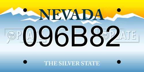 096B82 Nevada License Plate