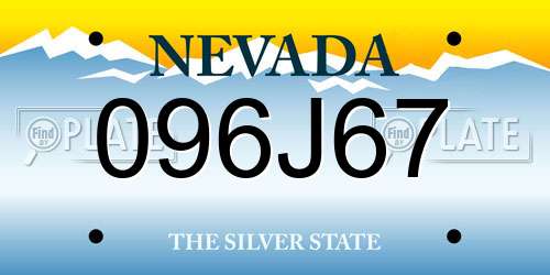 096J67 Nevada License Plate