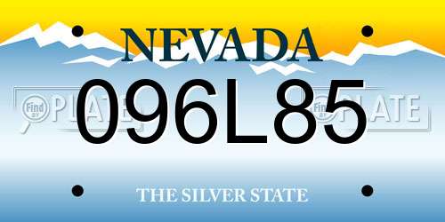 096L85 Nevada License Plate