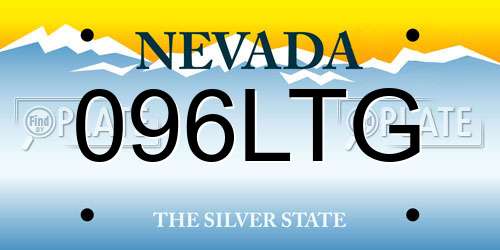 096LTG Nevada License Plate