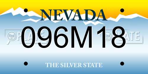 096M18 Nevada License Plate
