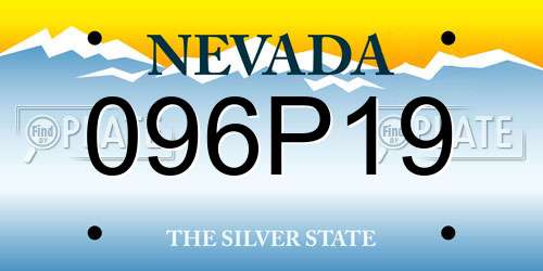 096P19 Nevada License Plate