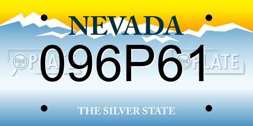 096P61 Nevada License Plate
