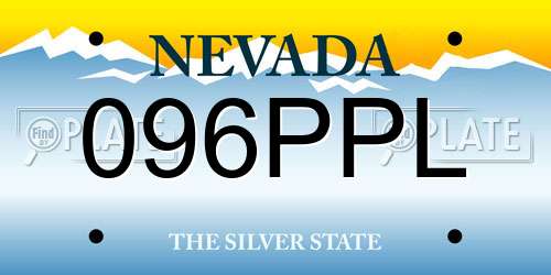 096PPL Nevada License Plate