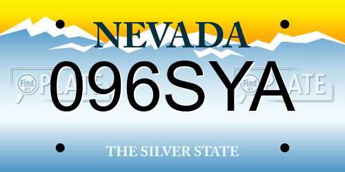 096SYA Nevada License Plate