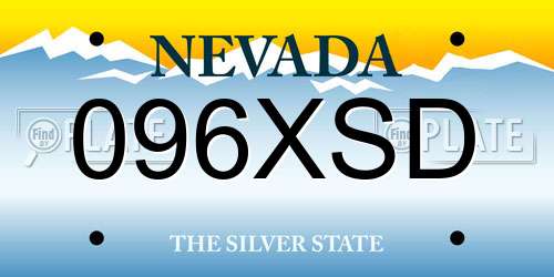 096XSD Nevada License Plate