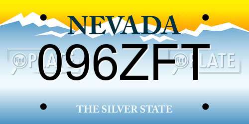 096ZFT Nevada License Plate