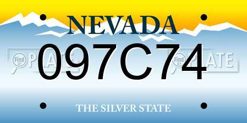 097C74 Nevada License Plate