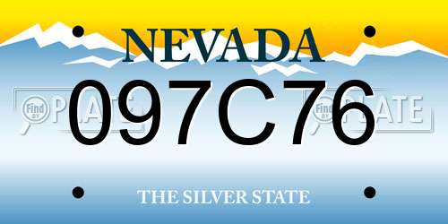 097C76 Nevada License Plate