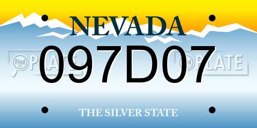 097D07 Nevada License Plate