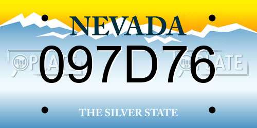 097D76 Nevada License Plate