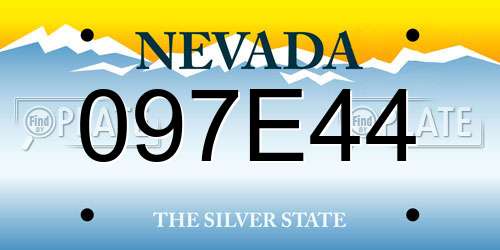 097E44 Nevada License Plate
