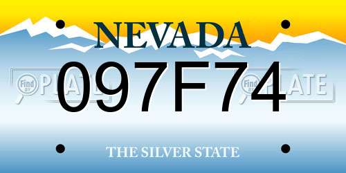 097F74 Nevada License Plate