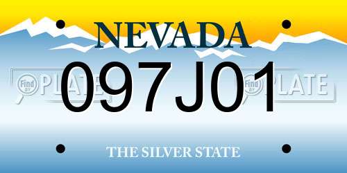097J01 Nevada License Plate