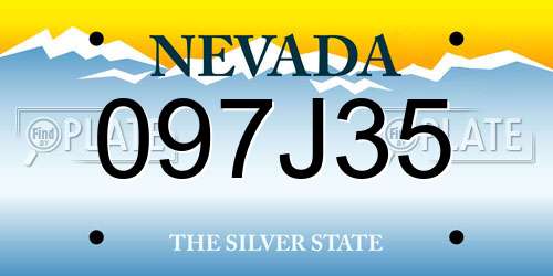 097J35 Nevada License Plate
