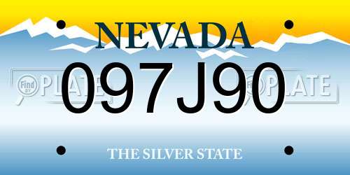 097J90 Nevada License Plate