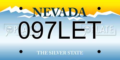 097LET Nevada License Plate