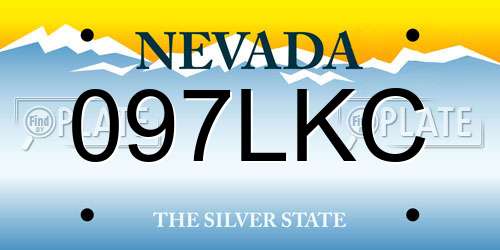 097LKC Nevada License Plate