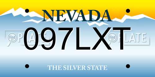 097LXT Nevada License Plate
