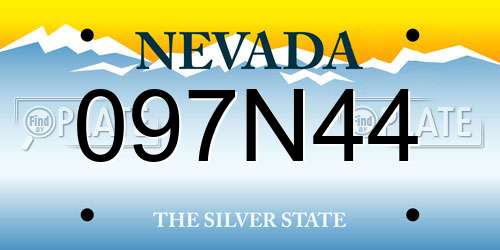 097N44 Nevada License Plate