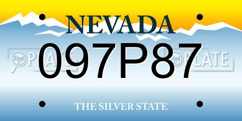 097P87 Nevada License Plate
