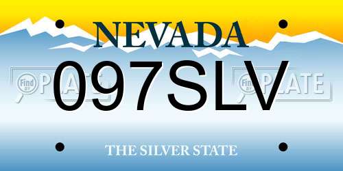 097SLV Nevada License Plate
