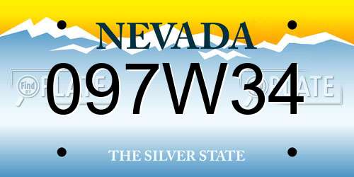 097W34 Nevada License Plate