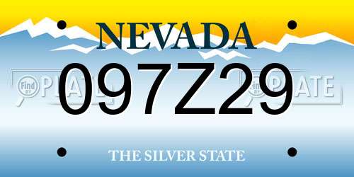 097Z29 Nevada License Plate