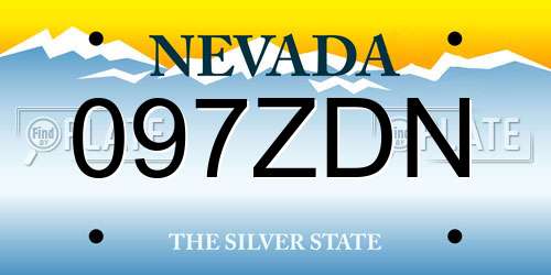 097ZDN Nevada License Plate