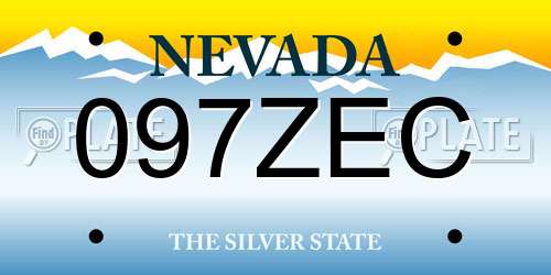 097ZEC Nevada License Plate