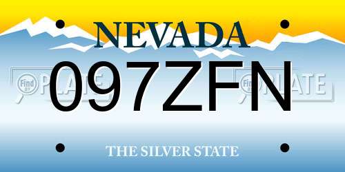 097ZFN Nevada License Plate