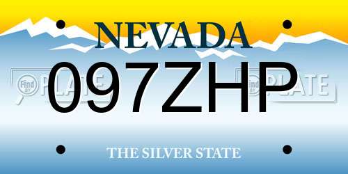 097ZHP Nevada License Plate