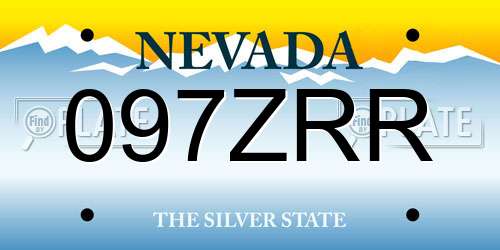 097ZRR Nevada License Plate