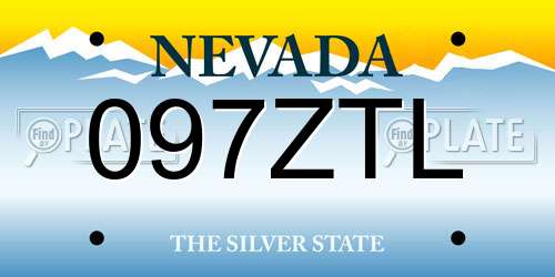 097ZTL Nevada License Plate