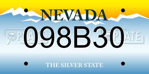 098B30 Nevada License Plate