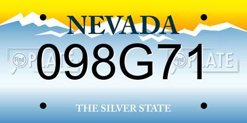 098G71 Nevada License Plate