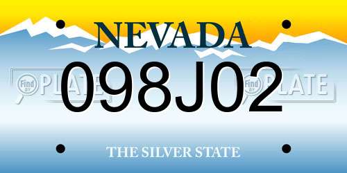 098J02 Nevada License Plate