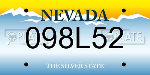 098L52 Nevada License Plate