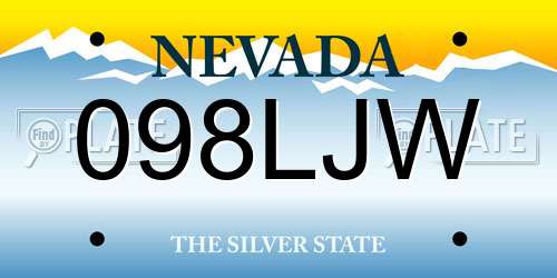 098LJW Nevada License Plate
