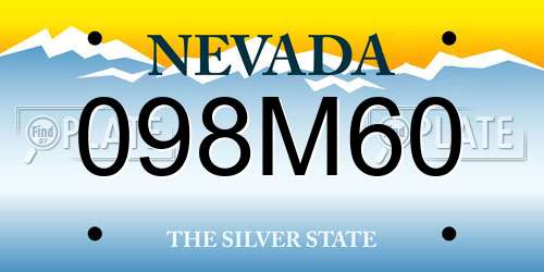 098M60 Nevada License Plate