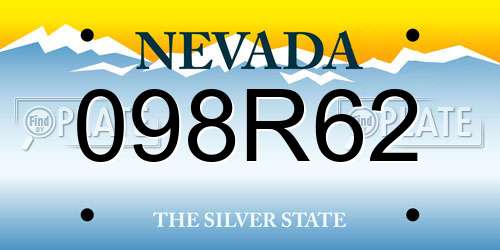 098R62 Nevada License Plate