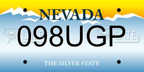 098UGP Nevada License Plate