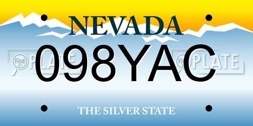 098YAC Nevada License Plate