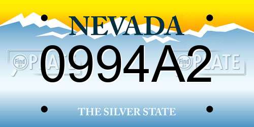0994A2 Nevada License Plate